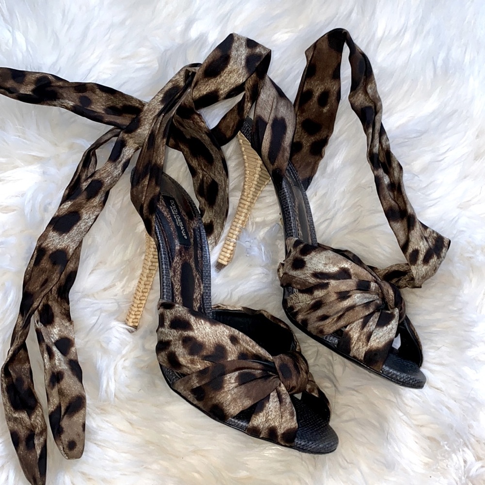 Dolce & Gabbana Leopard Tie-Up Heel